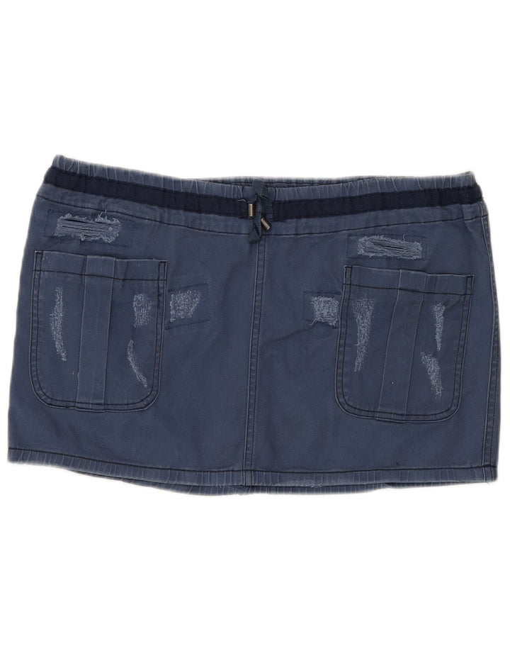 Fusta mini pentru femei Benetton IT 44 Medium W34 Bumbac bleumarin