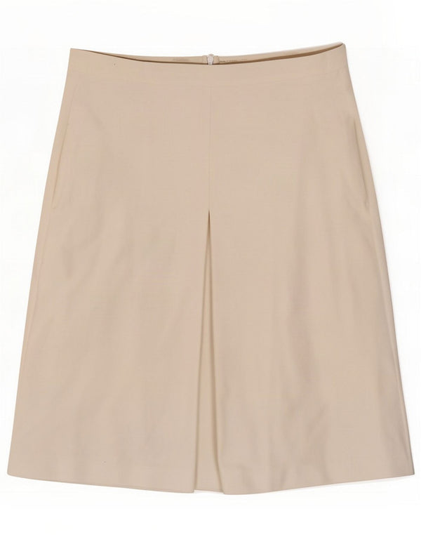 Max Mara Womens A-Line Fusta UK 16 Large W34 White Bumbac
