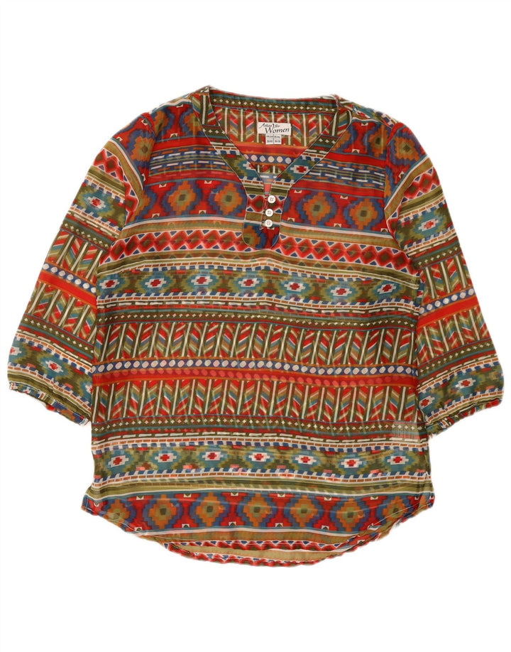 Bluză Vintage Femei Top EU 38/40 Mediu Multicolor Geometric