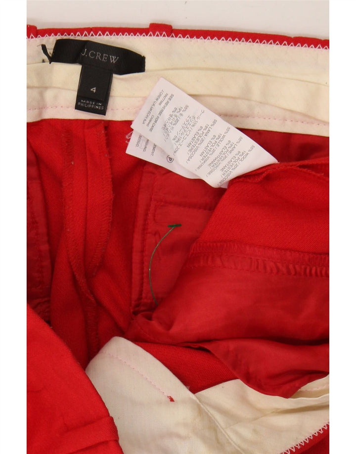 J. CREW Womens Slim Chino Trousers US 4 Small W30 L29 Red Wool Vintage J. Crew and Second-Hand J. Crew from Messina Hembry 