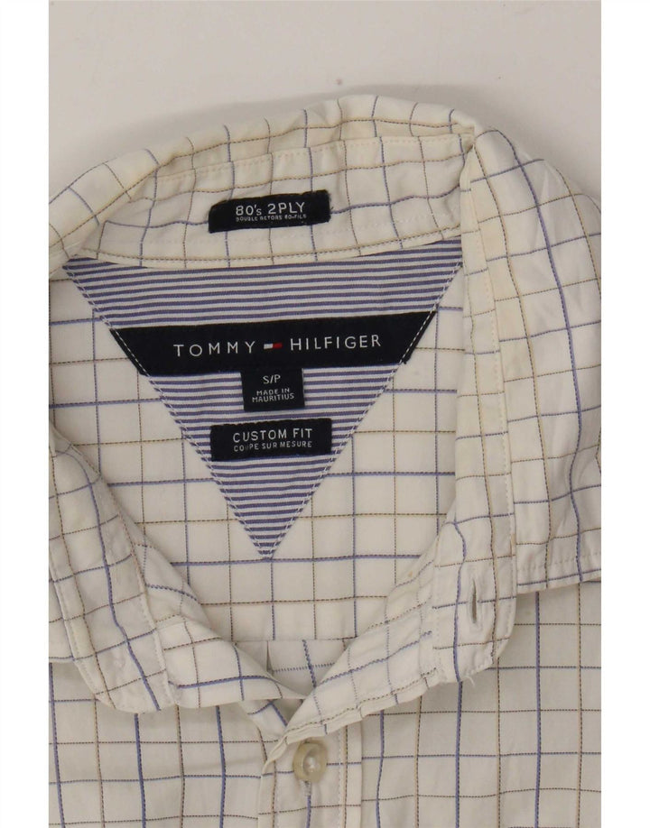 Cămașă personalizată pentru bărbați Tommy Hilfiger, cu carouri mici, albe