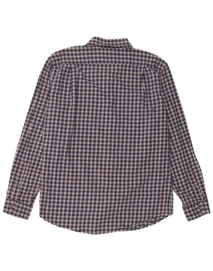 Cămașă de flanel pentru bărbați EDDIE BAUER, bumbac cu carouri, gri mediu