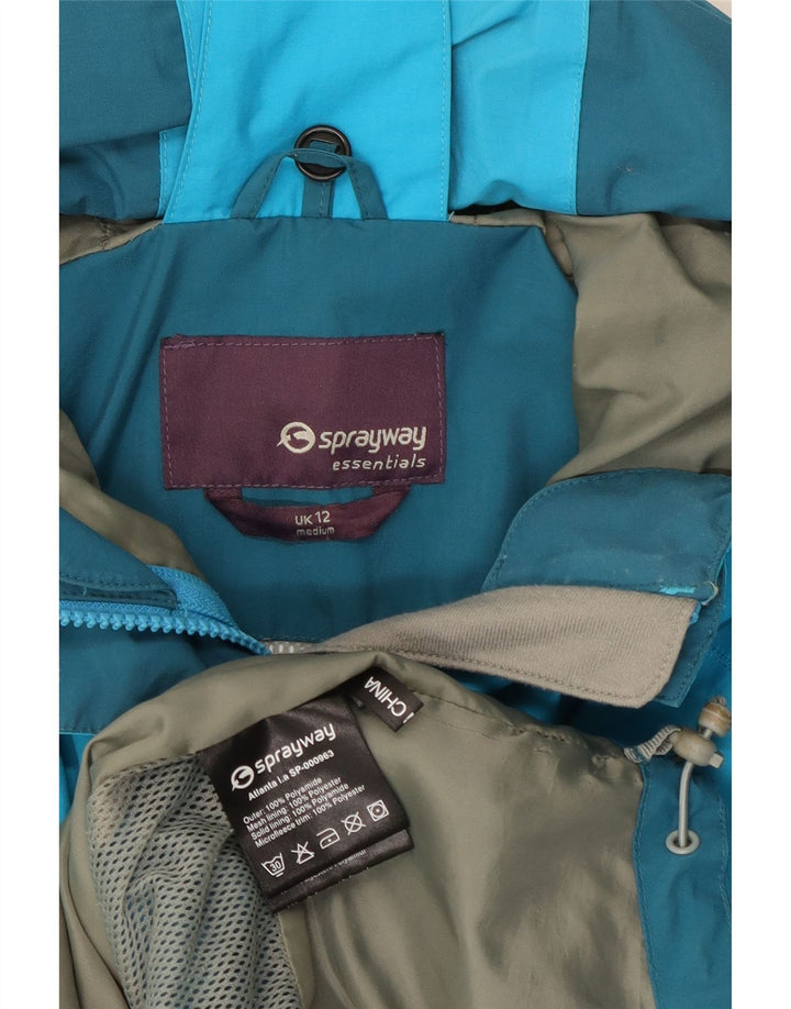 Sprayway jachetă de vânt cu glugă pentru femei UK 12 Medium Blue Colorblock