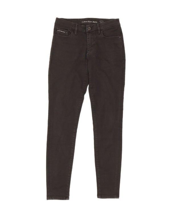Blugi skinny Calvin Klein pentru femei cu talie medie W25 L30 bumbac negru