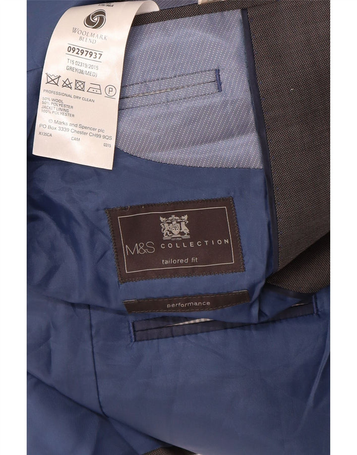 MARKS & SPENCER Jachetă pentru bărbați, croită, cu 2 nasturi, UK 38, gri mediu