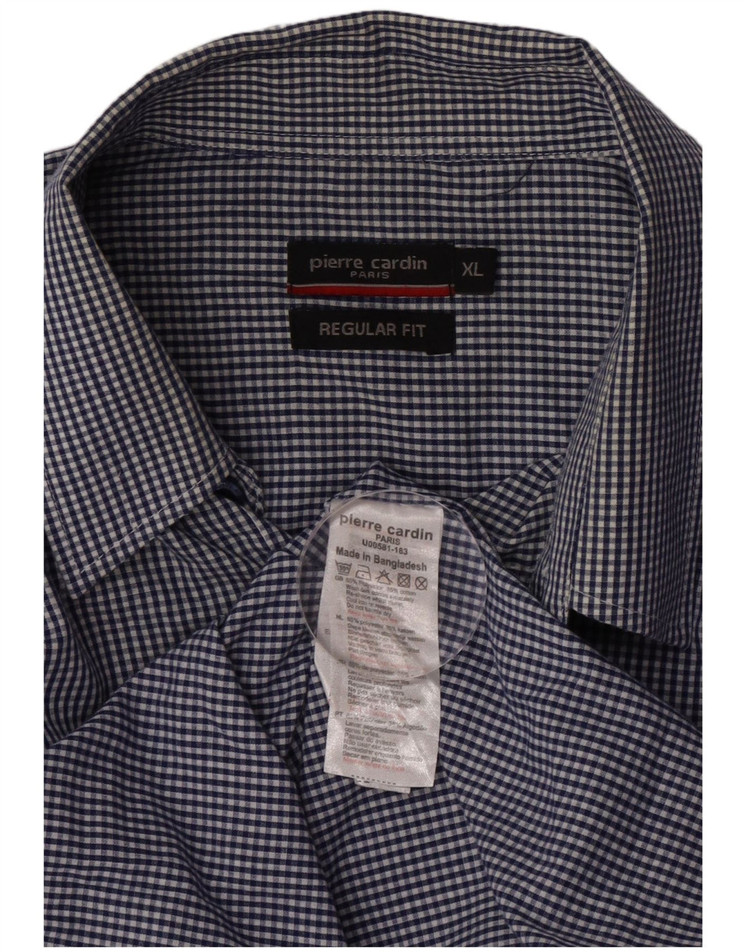 Cămașă pentru bărbați Pierre Cardin Regular Fit XL Bleumarin Poliester Gingham