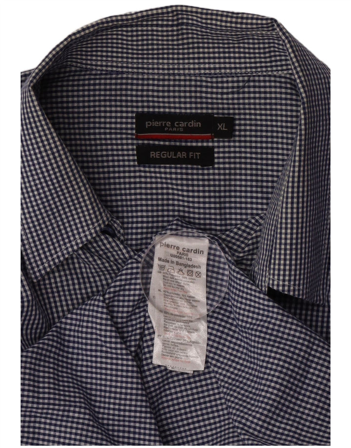 Cămașă pentru bărbați Pierre Cardin Regular Fit XL Bleumarin Poliester Gingham