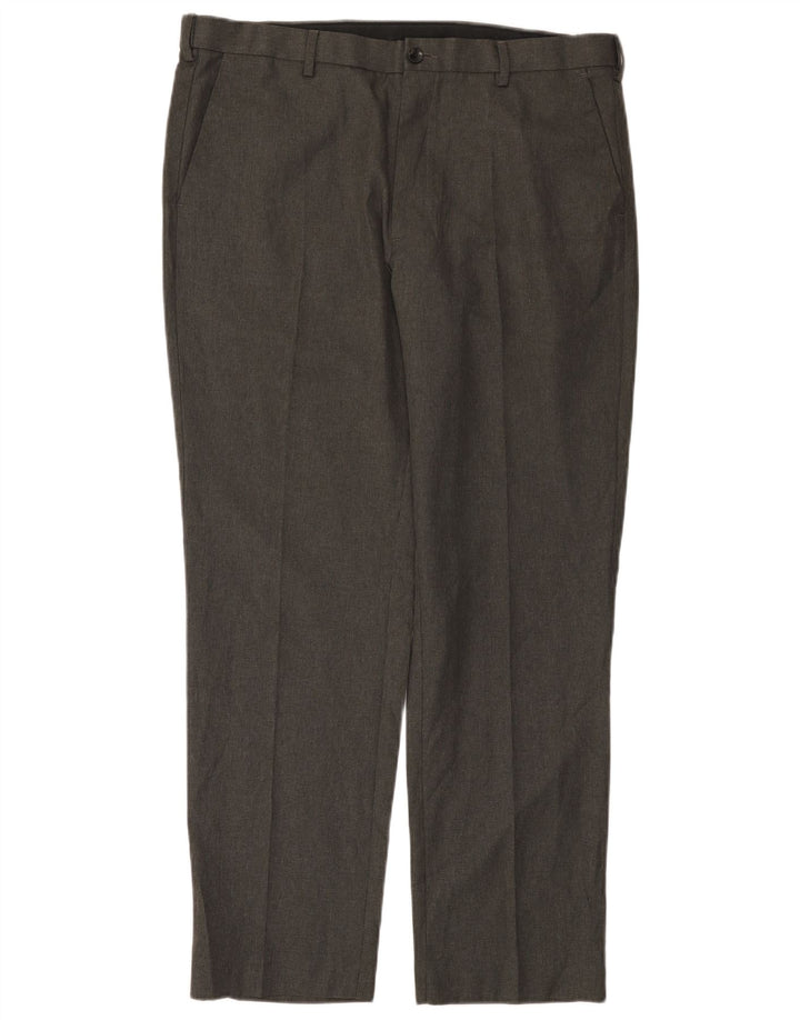 Marks & Spencer Pantaloni de costum pentru bărbați, drepti, cu croiala normală, L38 L31, gri