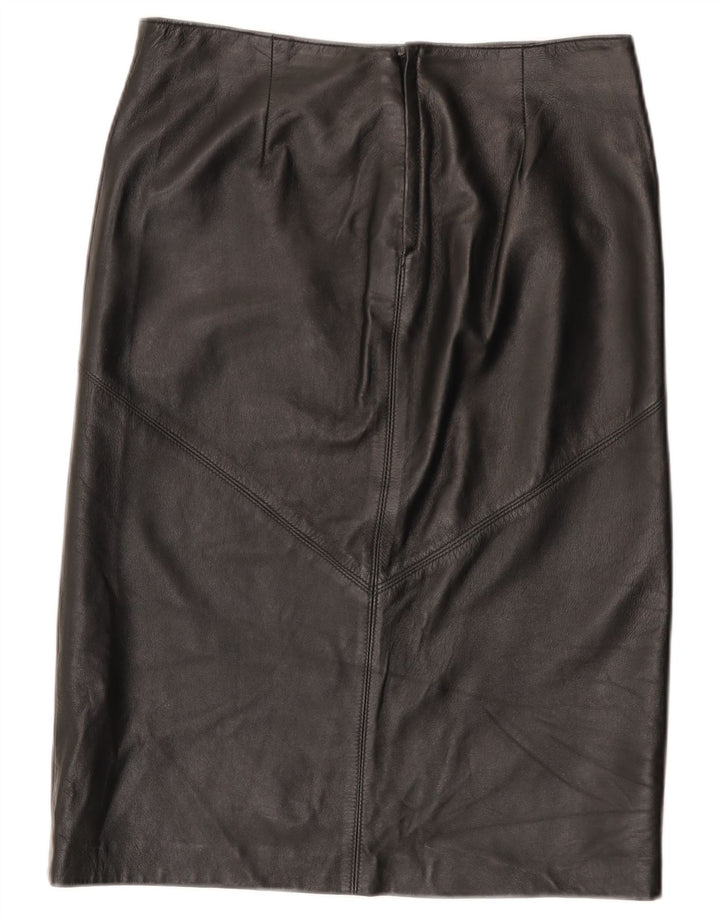 Fusta din piele vintage pentru femei IT 44 Medium W30 Piele neagra