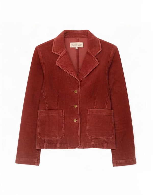 Jachetă blazer din velur cu 3 nasturi Phase Eight pentru femei UK 12 Burgundy mediu