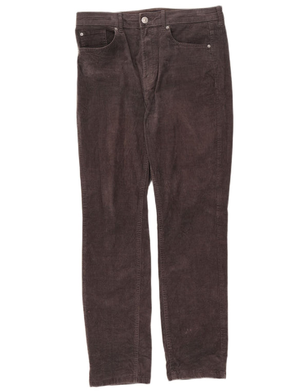 Pantaloni drepti din velur pentru femei Marks & Spencer UK 12 Medium W30 L27 Gri