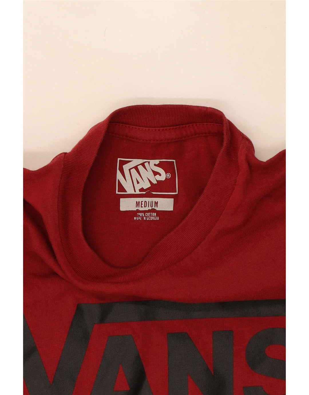 Tricou grafic Vans pentru baieti Top 10-11 ani bumbac rosu mediu