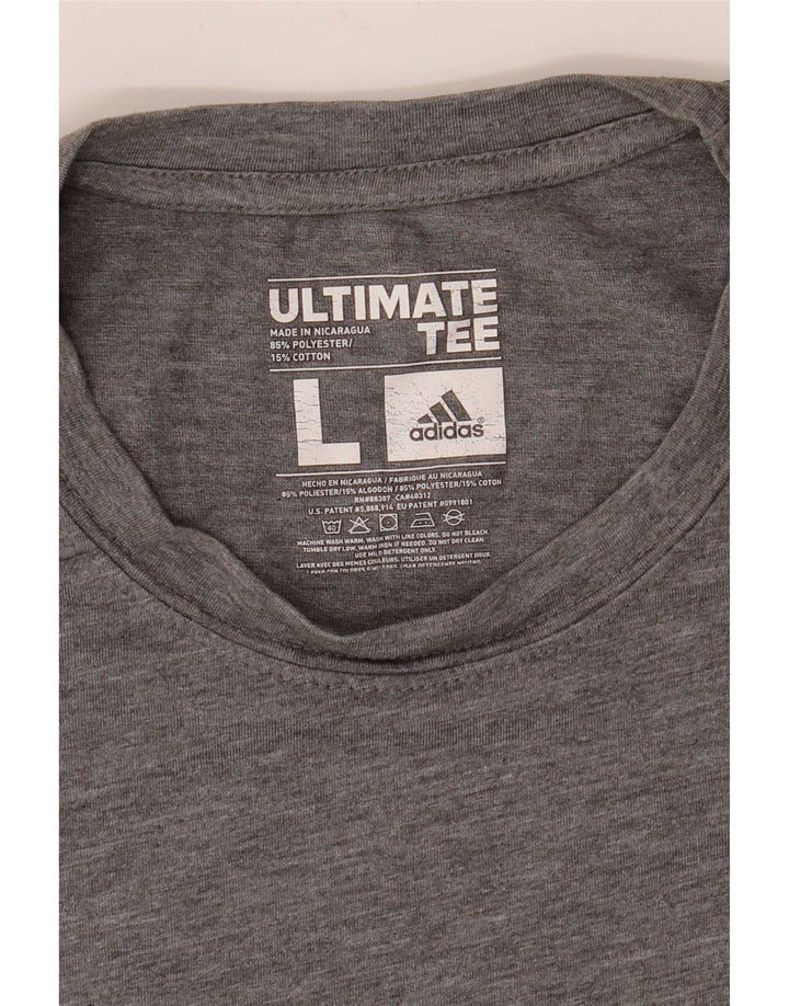 Tricou Adidas Climalite pentru bărbați Top mare din poliester cu pături gri