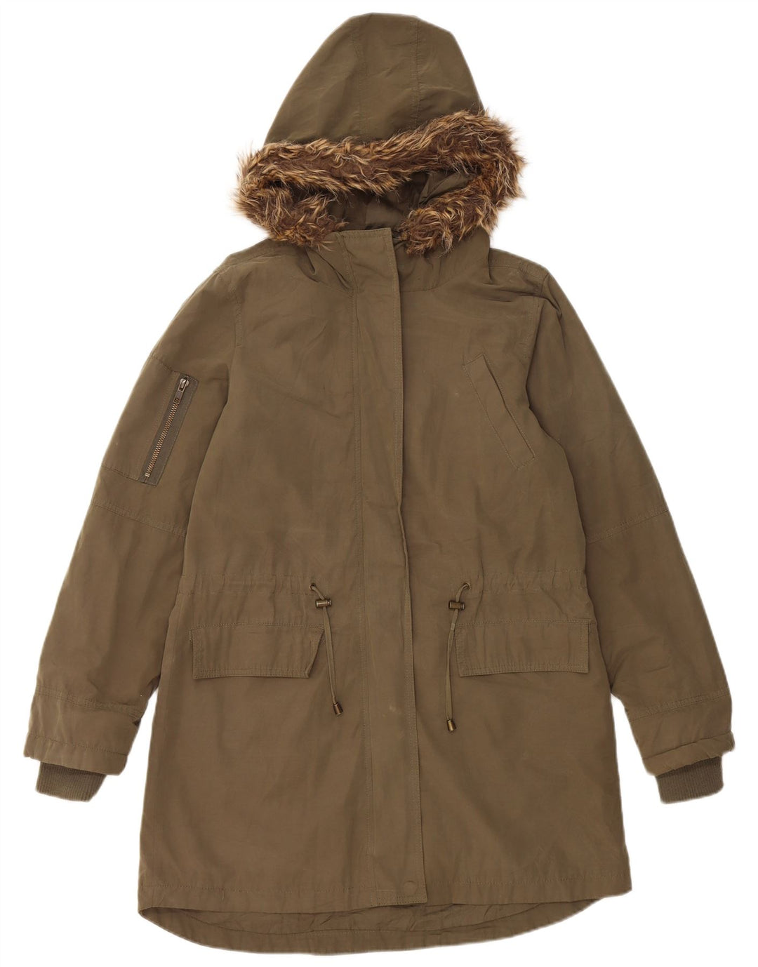 Jachetă parka cu glugă pentru femei Oasis UK 10 Poliester kaki mic