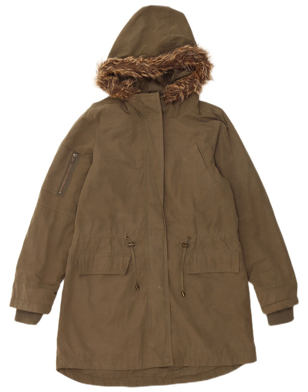 Jachetă parka cu glugă pentru femei Oasis UK 10 Poliester kaki mic