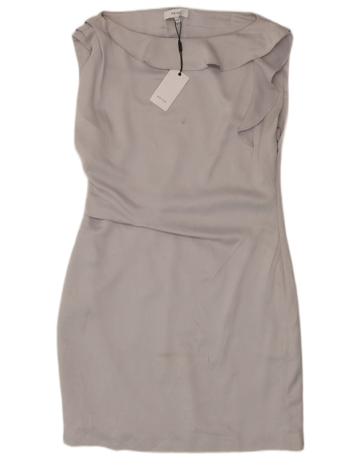 Rochie teacă fără mâneci pentru femei Reiss UK 12 Poliester gri mediu