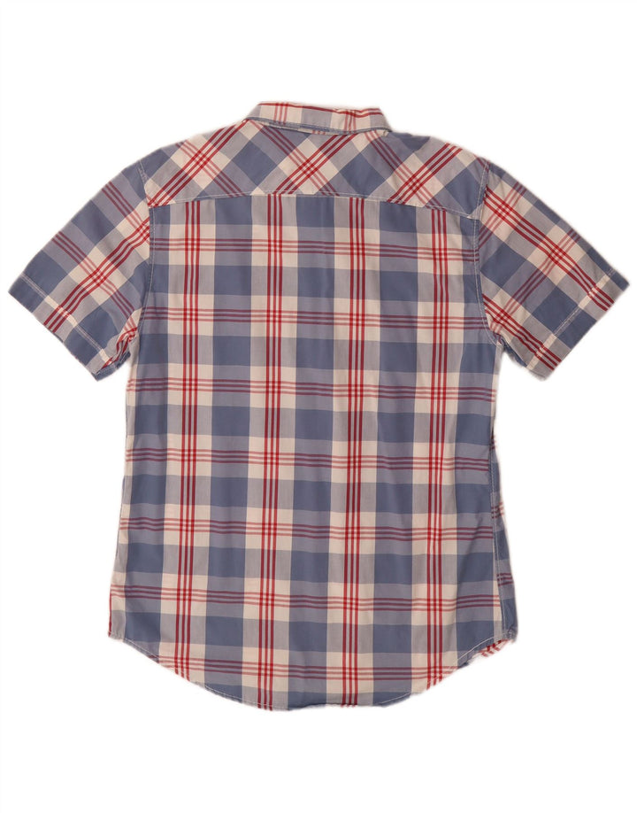 Cămașă Levi's pentru bărbați, cu mânecă scurtă, slim fit, din bumbac cu carouri albastru mediu