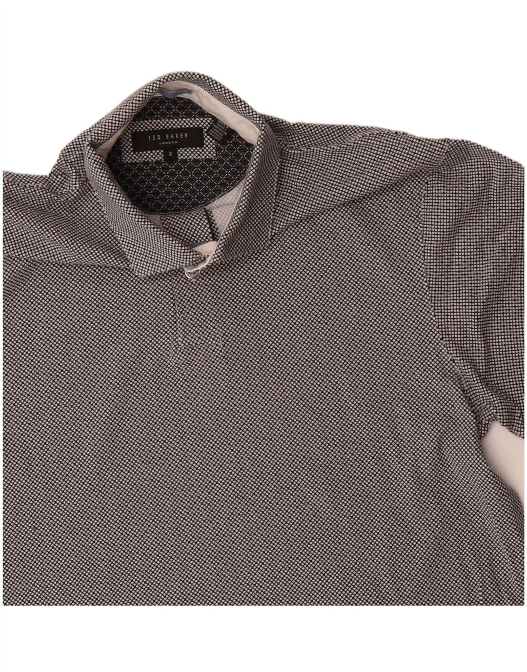 Tricou polo pentru bărbați Ted Baker, mărimea 2, bumbac cu carouri gri mic