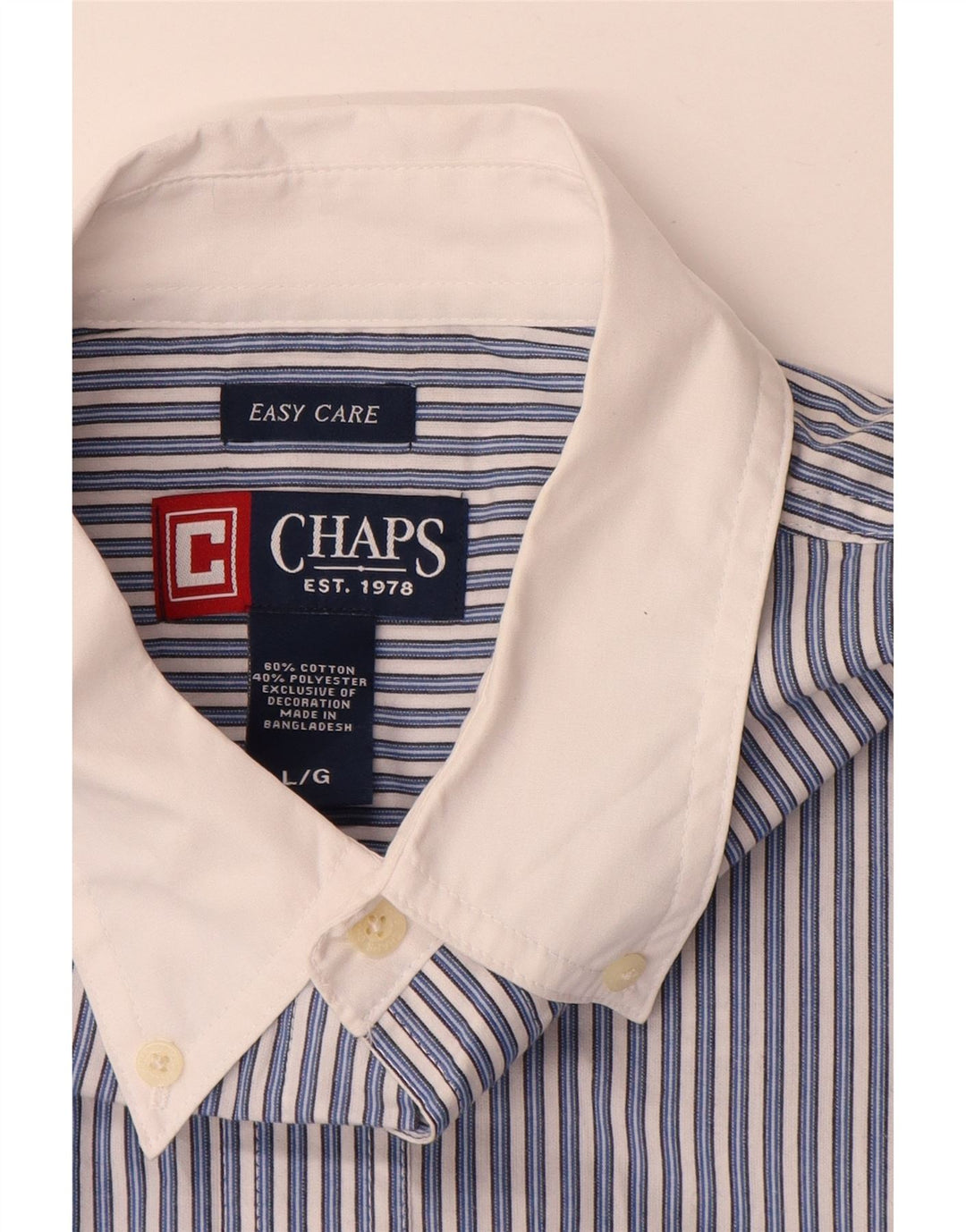 Cămașă pentru bărbați Chaps Easy Care, bumbac mare cu dungi albastre