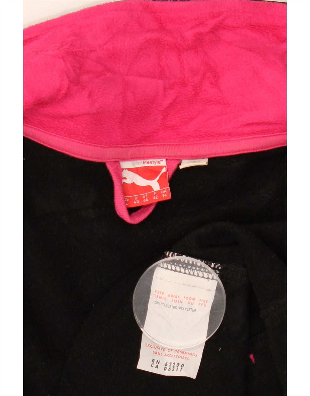 Jachetă de trening PUMA pentru femei UK 14 Poliester mediu negru