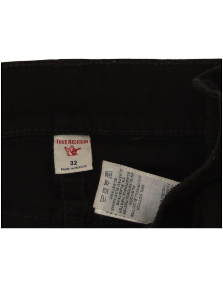 True Religion Blugi slim pentru bărbați W32 L32 bumbac negru