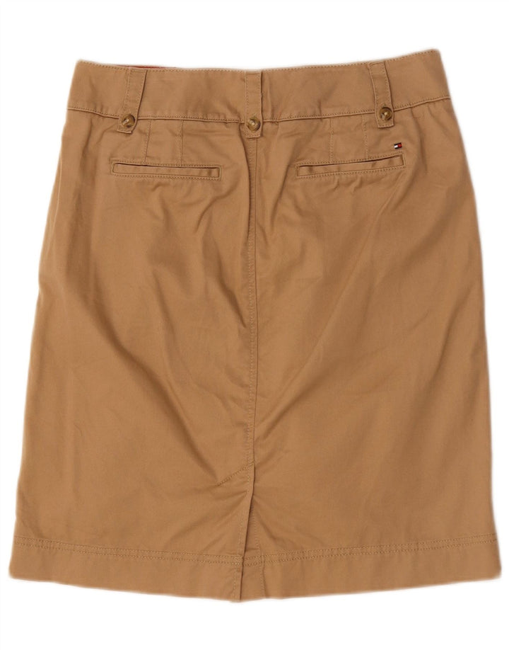 Fusta dreaptă Tommy Hilfiger pentru femei US 8 Medium W32 bumbac maro