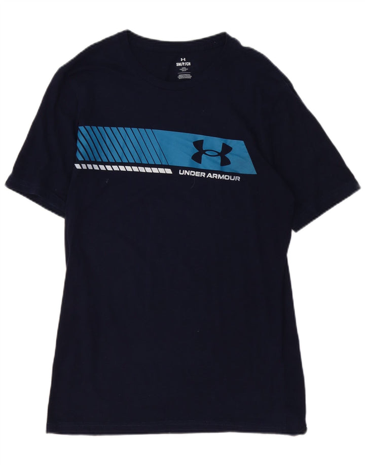 Tricou grafic pentru bărbați UNDER ARMOUR Top mic din bumbac bleumarin