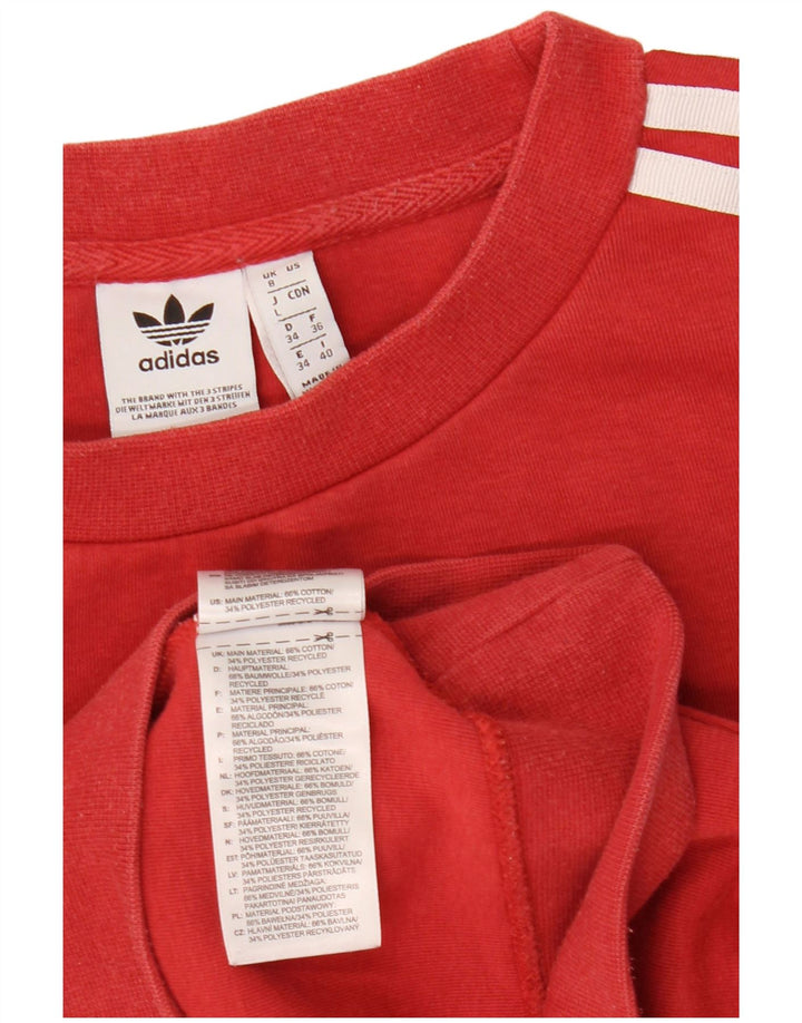 Pulover supradimensionat pentru femei ADIDAS UK 8 Bumbac roșu mic