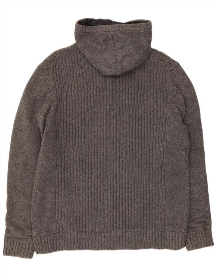 Jachetă reversibilă din tricot cu glugă pentru bărbați Massimo Dutti UK 42 XL gri