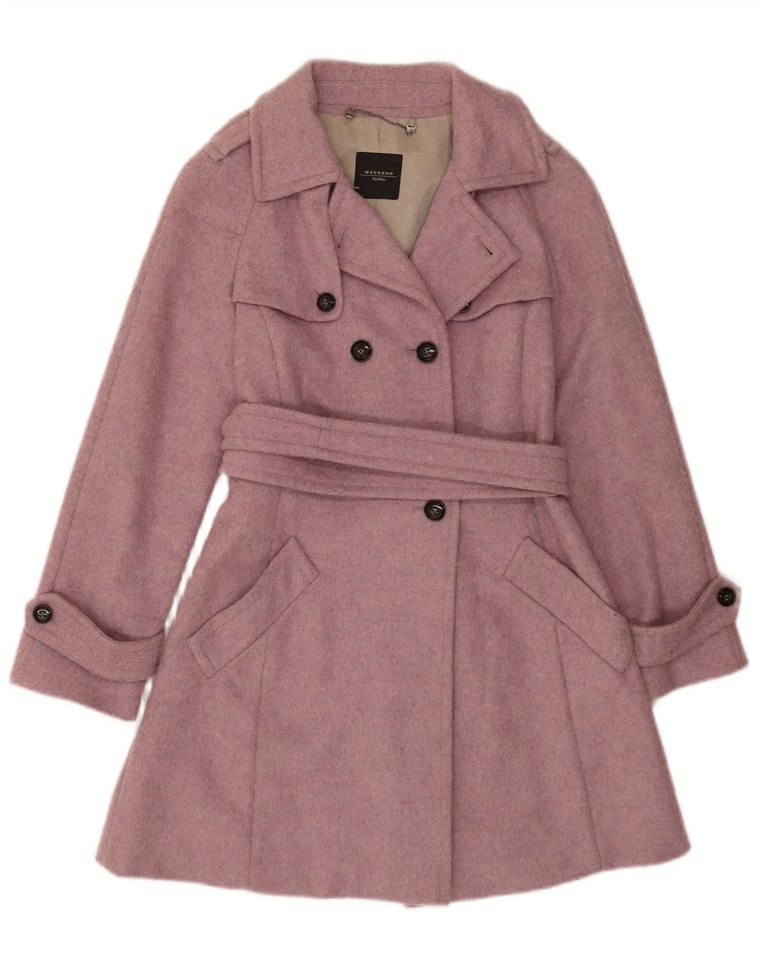 Trenci supradimensionat pentru femei de weekend Max Mara UK 6 XS Lână virgină roz