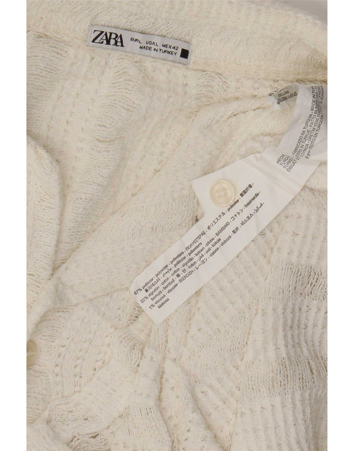 Cămașă din tricot cu mânecă scurtă pentru bărbați Zara, din poliester cu dungi albe