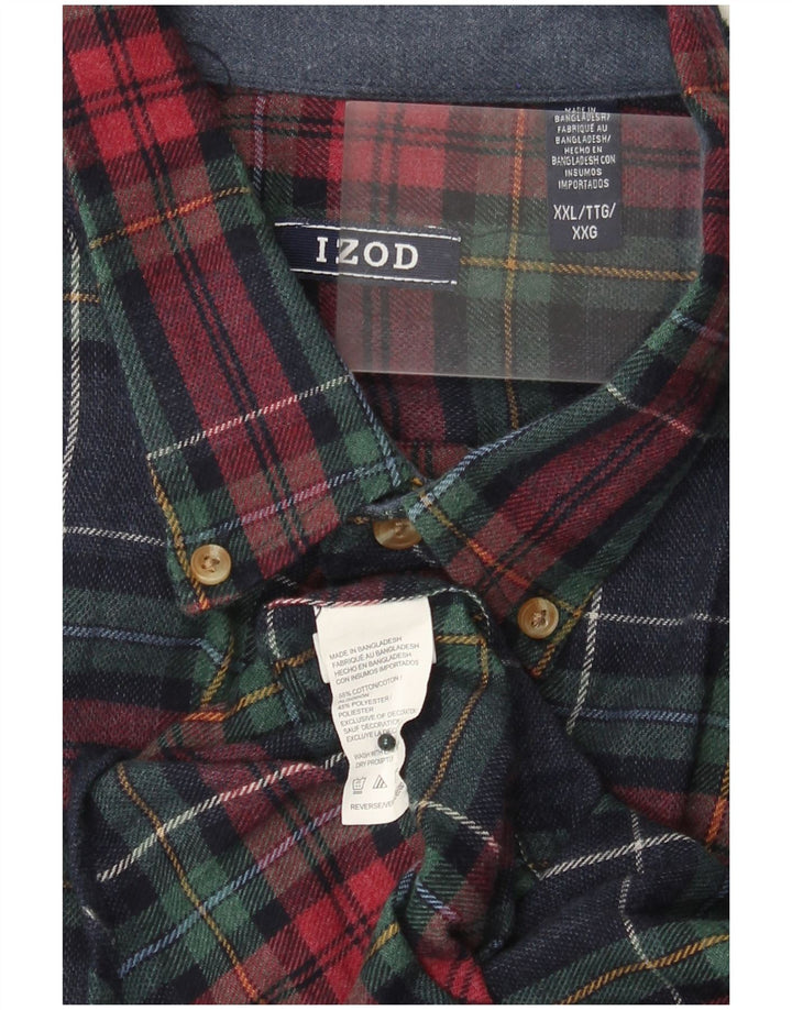 Cămașă de flanel pentru bărbați IZOD 2XL, bumbac cu carouri bleumarin