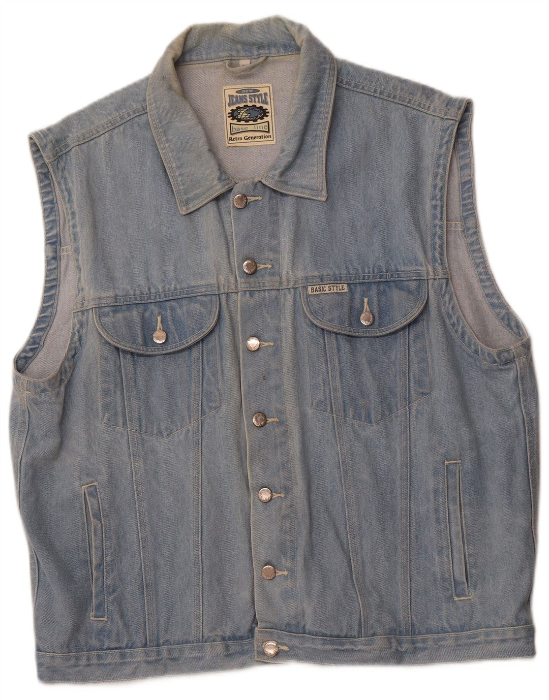 MARCEL CLAIR Gilet de denim pentru bărbați UK 42 XL Bumbac albastru