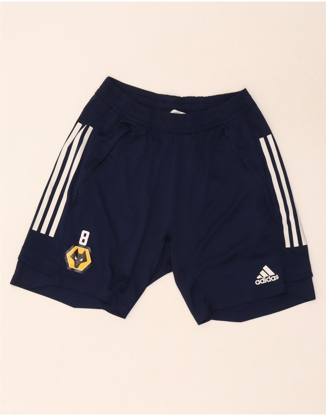 Pantaloni scurți sport Adidas Wolverhampton Wanderers pentru bărbați, poliester mediu albastru bleumarin
