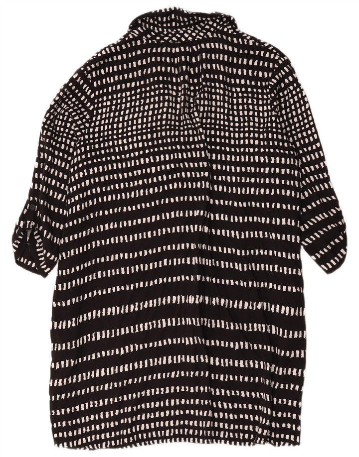 Rochie de bază Hobbs pentru femei cu mâneci 3/4 UK 18 XL, viscoză geometrică neagră