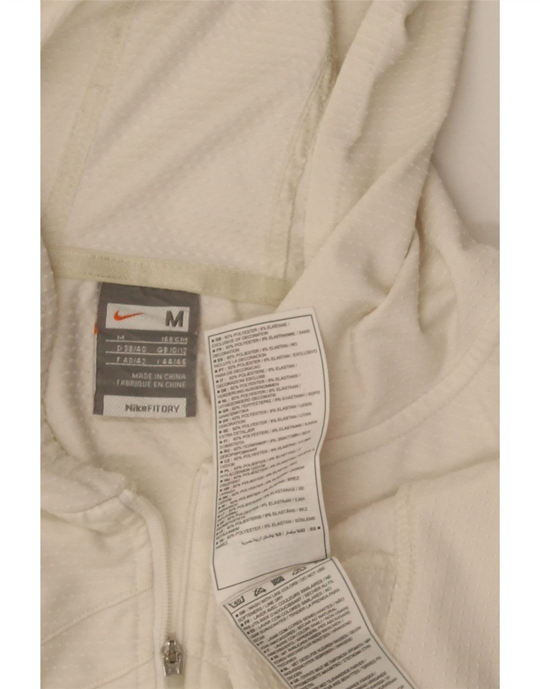 Jachetă de top cu glugă Nike Crop pentru femei UK 10/12 Medium White
