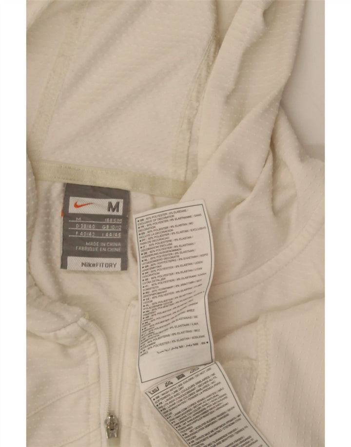 Jachetă de top cu glugă Nike Crop pentru femei UK 10/12 Medium White