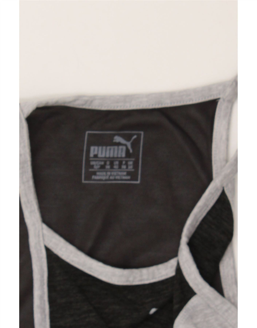 PUMA Womens Vest Top UK 10 Small Grey Colourblock Vintage Puma and Second-Hand Puma from Messina Hembry 