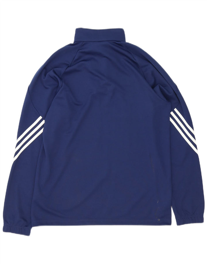 Pantaloni de trening adidas Climalite pentru bărbați, cu fermoar și gât, blurmarin