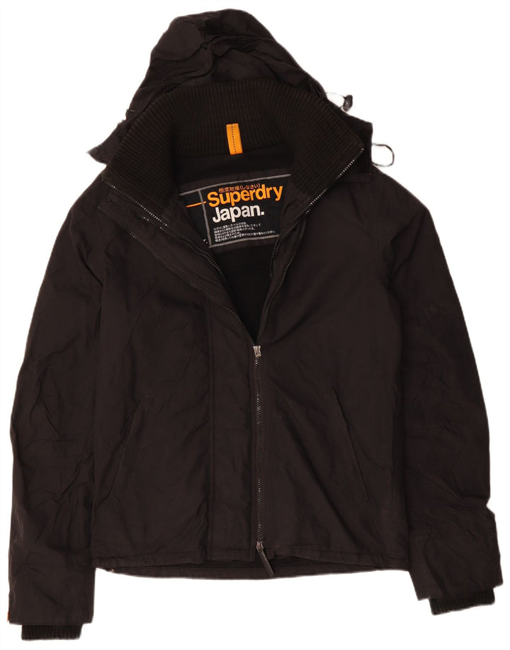 SUPERDRY jachetă de vânt cu glugă pentru bărbați UK 38 Poliester mediu negru