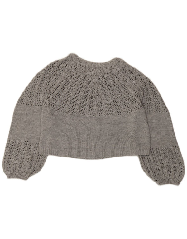 Pulover Topshop pentru damă, crop supradimensionat, cu gât de barcă, UK 8, mic, gri