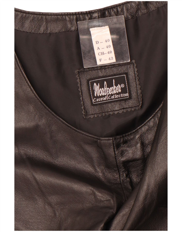 Crop Top din colecția casual pentru femei WOODPECKER EU 42 Medium Black Leather