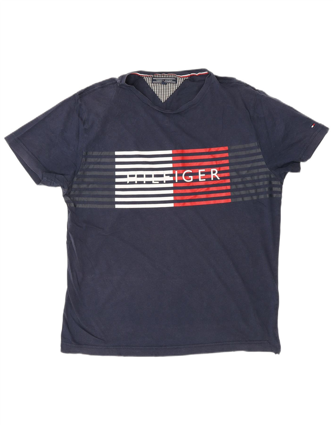 TOMMY HILFIGER Tricou grafic pentru bărbați Top mare bleumarin cu dungi