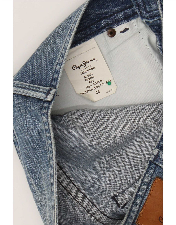 PEPE Jeans Womens Straight W28 L34 Blue Bumbac