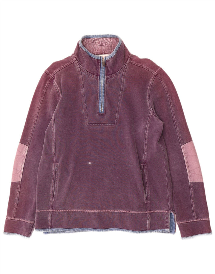 Hanorac pentru bărbați Fat Face, cu fermoar și gât, Jumper Bumbac violet mediu