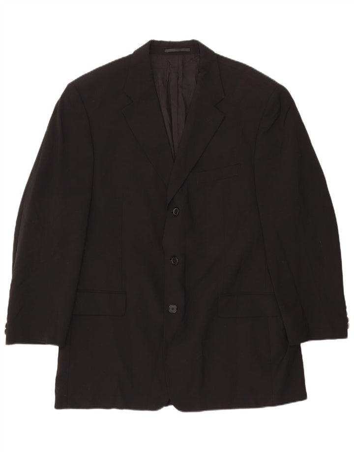 Blazer pentru bărbați HUGO BOSS cu 3 nasturi EU 54 2XL Lână neagră