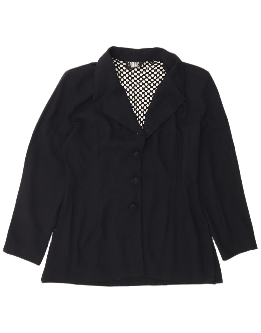 Jachetă Blazer pentru femei VINTAGE cu 3 nasturi UK 14 Medium Bleumarin