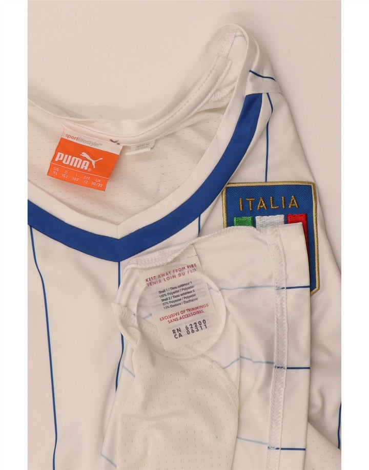 Tricou PUMA pentru băieți Italia Top 11-12 ani Poliester cu dungi albe