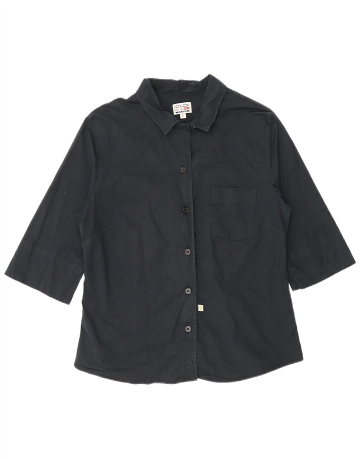 Cămașă Levi's pentru femei cu mâneci 3/4 UK 14, mare, negru, bumbac