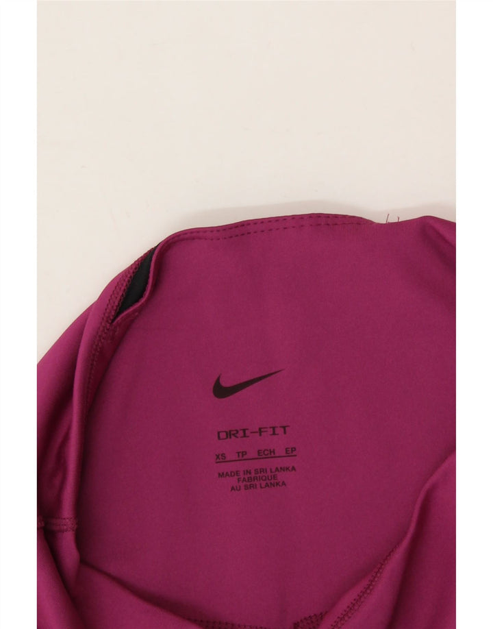 NIKE Womens Dri Fit Leggings UK 4 XS Burgundy Polyester Vintage Nike and Second-Hand Nike from Messina Hembry 